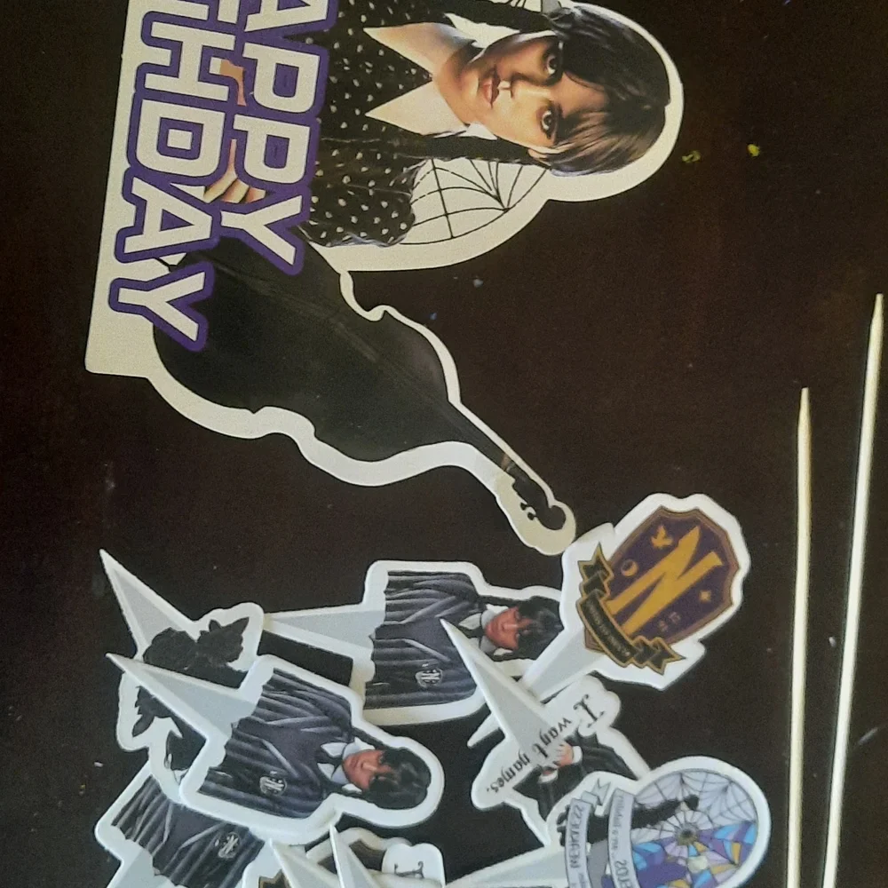 Birthday Party Decoration Set with Black and Purple Accents